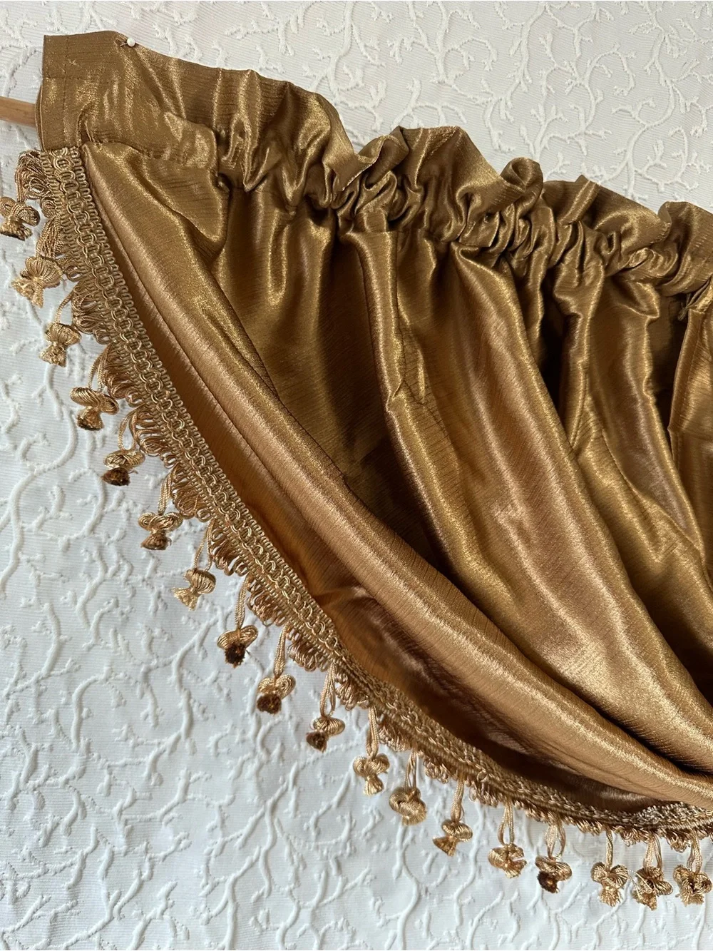 Elegant Brown Tassel Window Valance - Home Accents